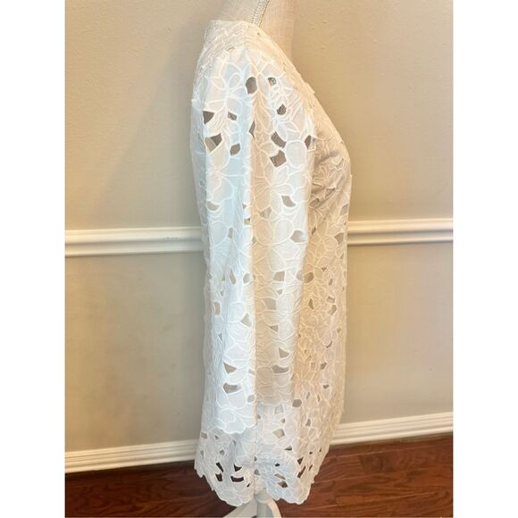 Cara Cara annabelle dress scalloped floral eyelet white size small NWT - Picture 10 of 11
